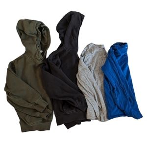 H&M Basics Bundle sz 8-10 Gray, Blue and Green Hoodies & Long Sleeved Shirts